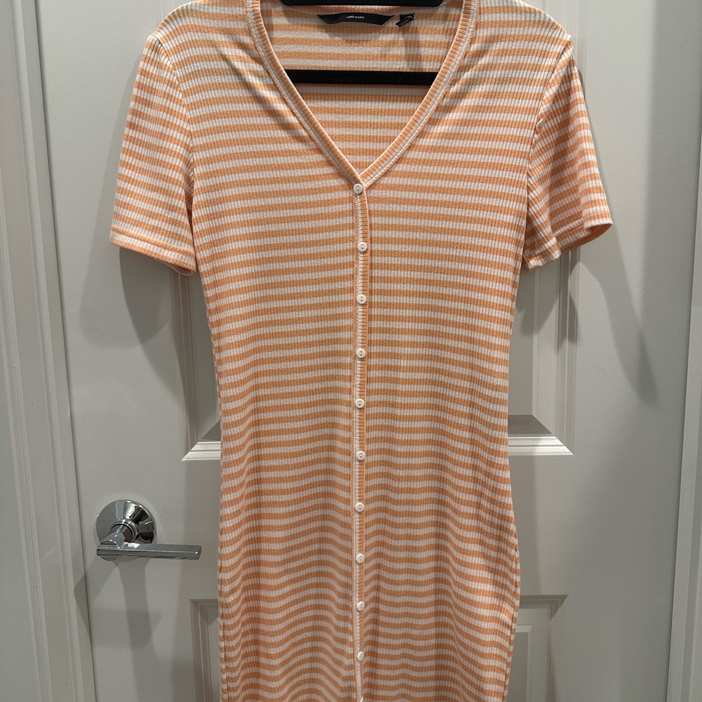 Vero Moda Peach and White Striped Top